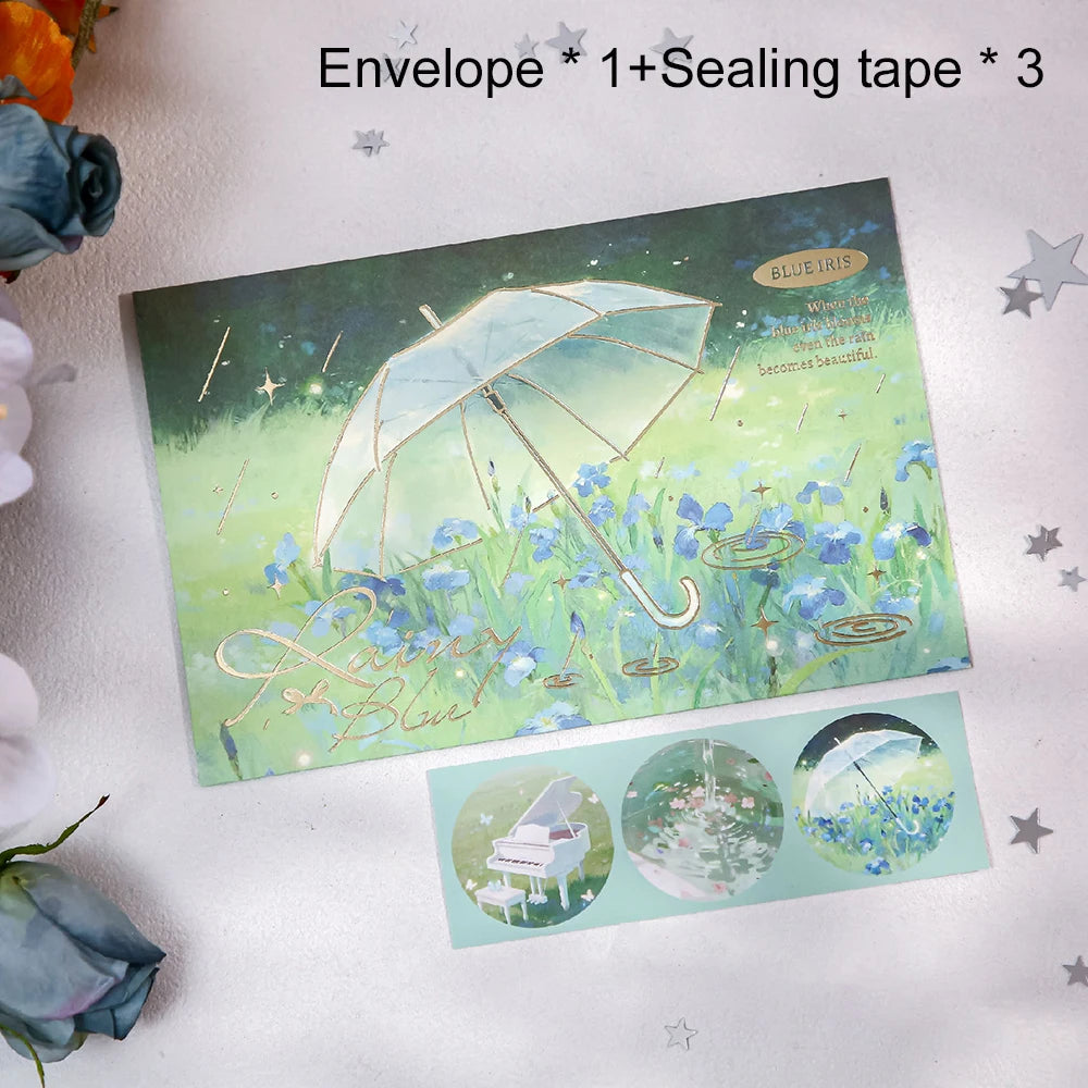 Romantic Scenery Stamping Envelope Poetry Petals Travel Commemorative