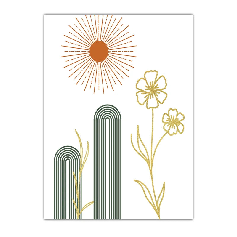 Boho Cactus Canvas Wall Art | Nordic Geometric Desert Print Canvas Wall Art Peaceful Pleasures Health and Wellness 02 40x50cm No Frame China Mainland