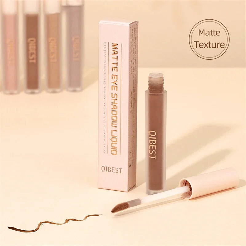 8-Color Matte Nude Liquid Eyeshadow | Waterproof & Long-Lasting