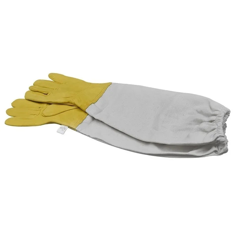 Beekeeper Protective Gloves Anti Bee Breathable Goatskin Yellow