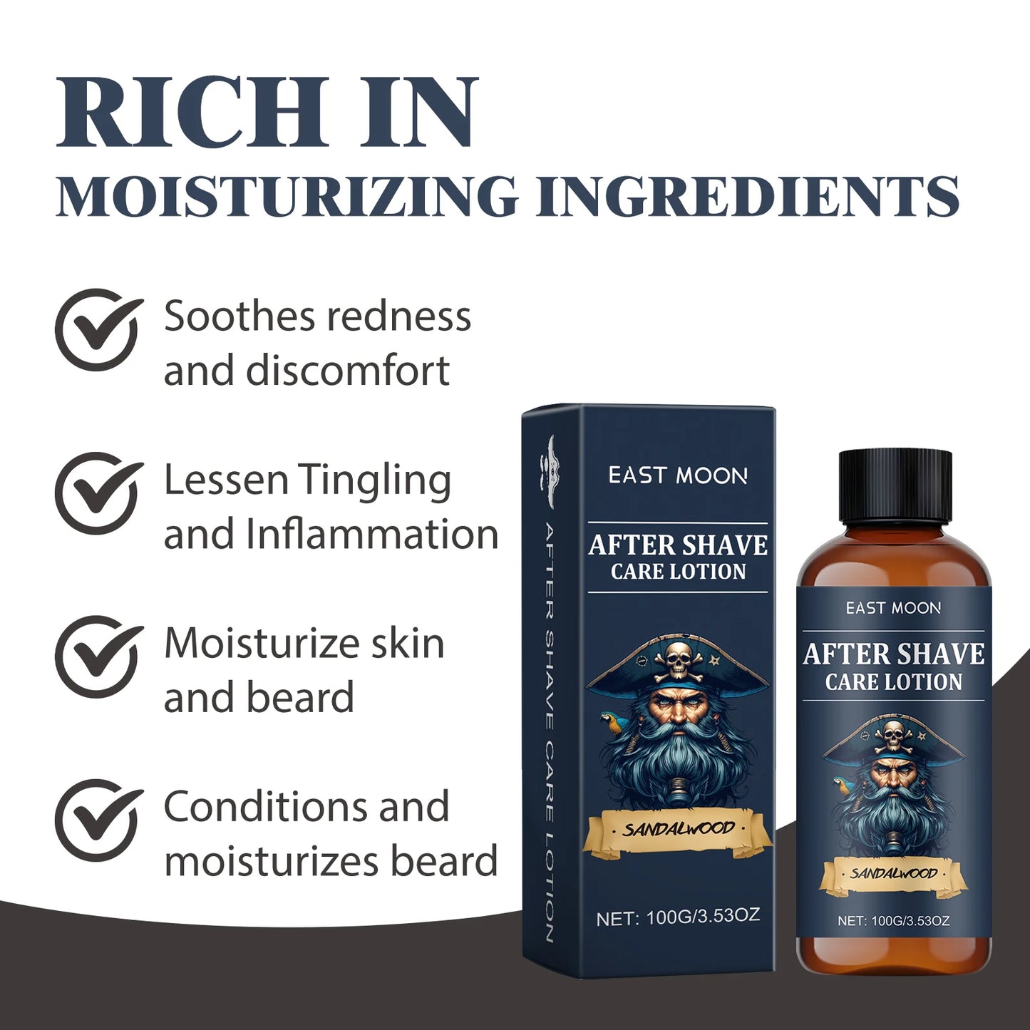 East Moon Men's After Shave Balm – Hydrating Post-Shave Cream