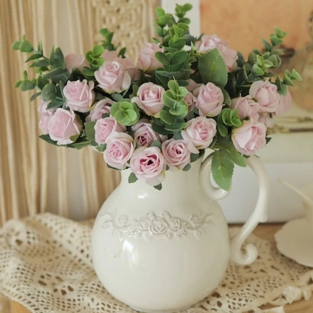 Artificial Rose Flower Bouquet Fake Silk Flowers Wedding Home Decor
