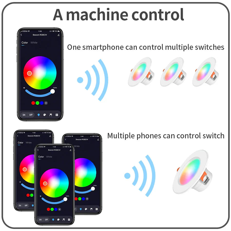 Tuya Smart LED Downlight 10/15W RGB Bluetooth Recessed Spot