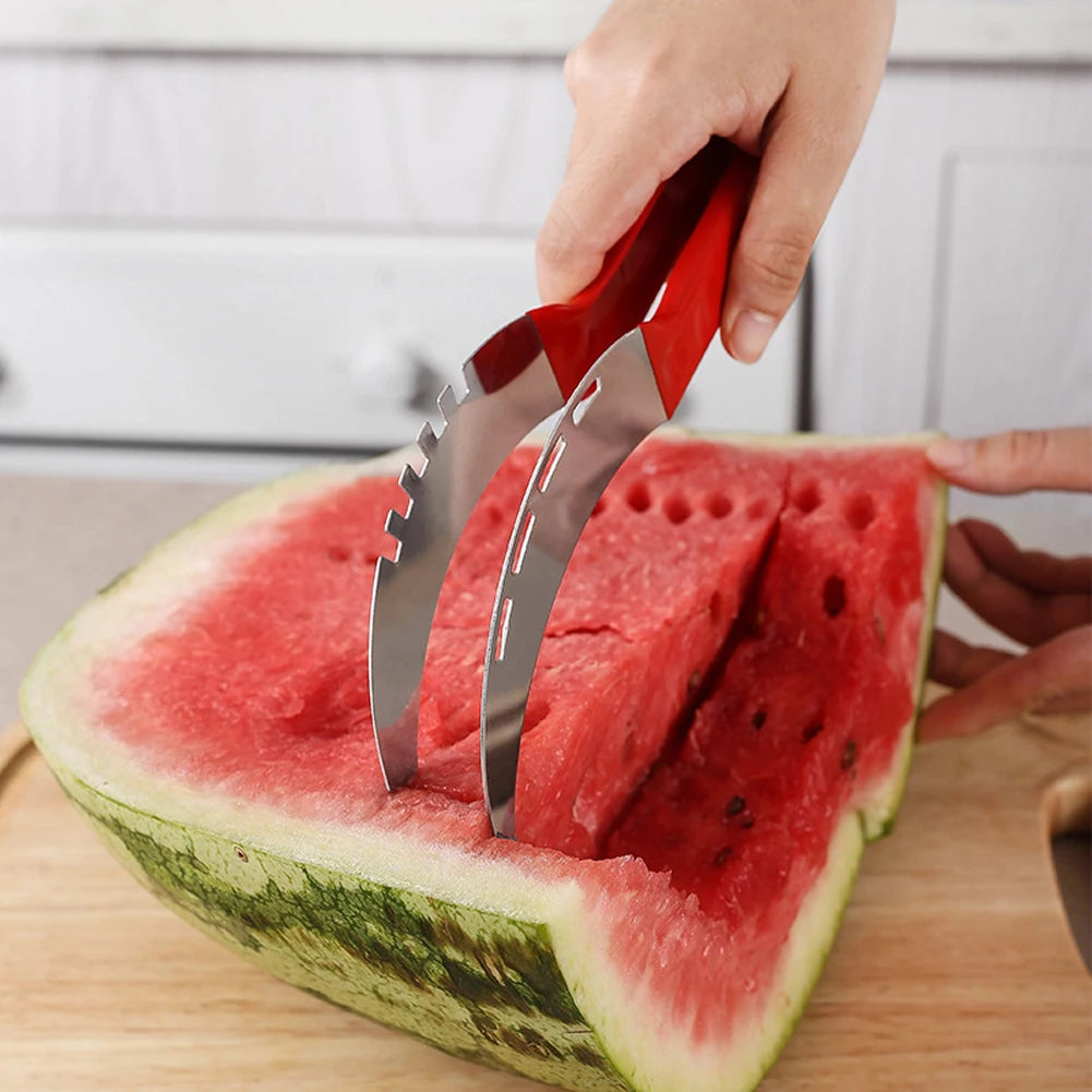 Watermelon Slicer with Non-Slip Handle – Stainless Steel Peaceful Pleasures Health and Wellness