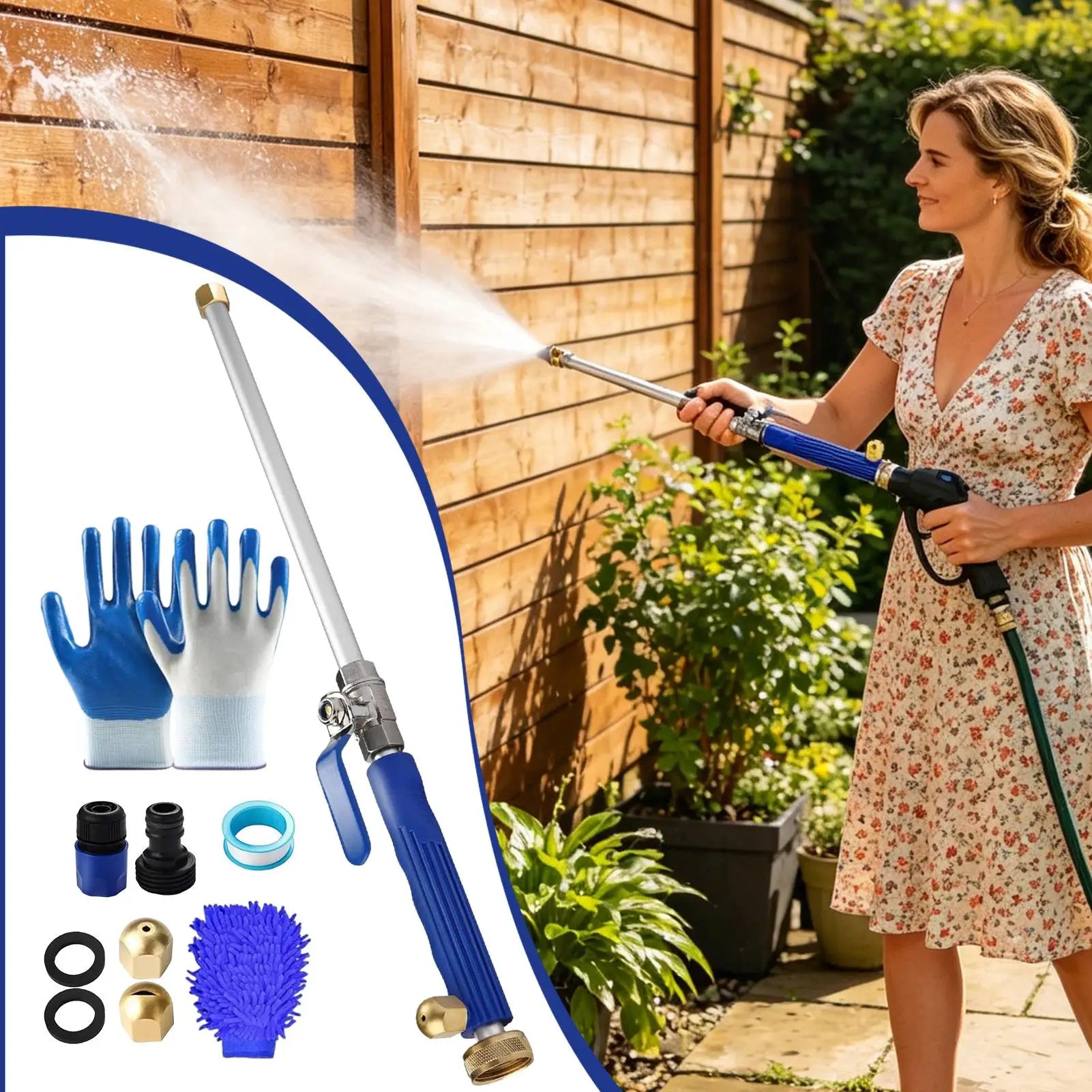 Garden Hose Nozzle High Pressure Ergonomic Water Hose Sprayer Nozzle For Watering Plants Lawn Patio Car Wash Cleaning Showering Peaceful Pleasures Health and Wellness China Mainland