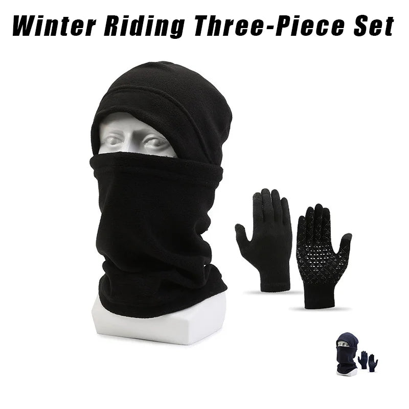Men's 3-Piece Winter Set: Knit Beanie, Neck Gaiter & Face Cover