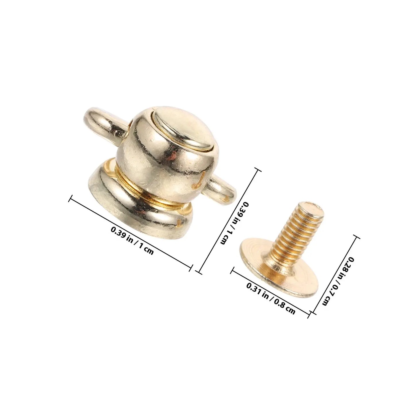 4Pcs Metal Rotatable D Rings Rivet Stud Multi-Function Rivet Studs Replacement for Bags Handbag Craft Peaceful Pleasures Health and Wellness Golden