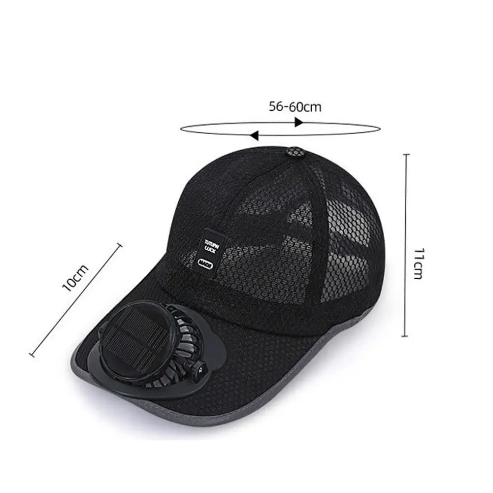 Solar Fan Baseball Cap | USB Rechargeable 600mAh | Breathable Mesh | Adjustable Sun Hat for Outdoor Summer Supplies Peaceful Pleasures Health and Wellness