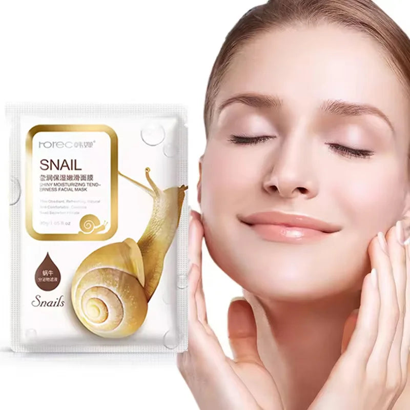 10-Pack Snail Mucin Sheet Masks – Moisturizing & Oil Control