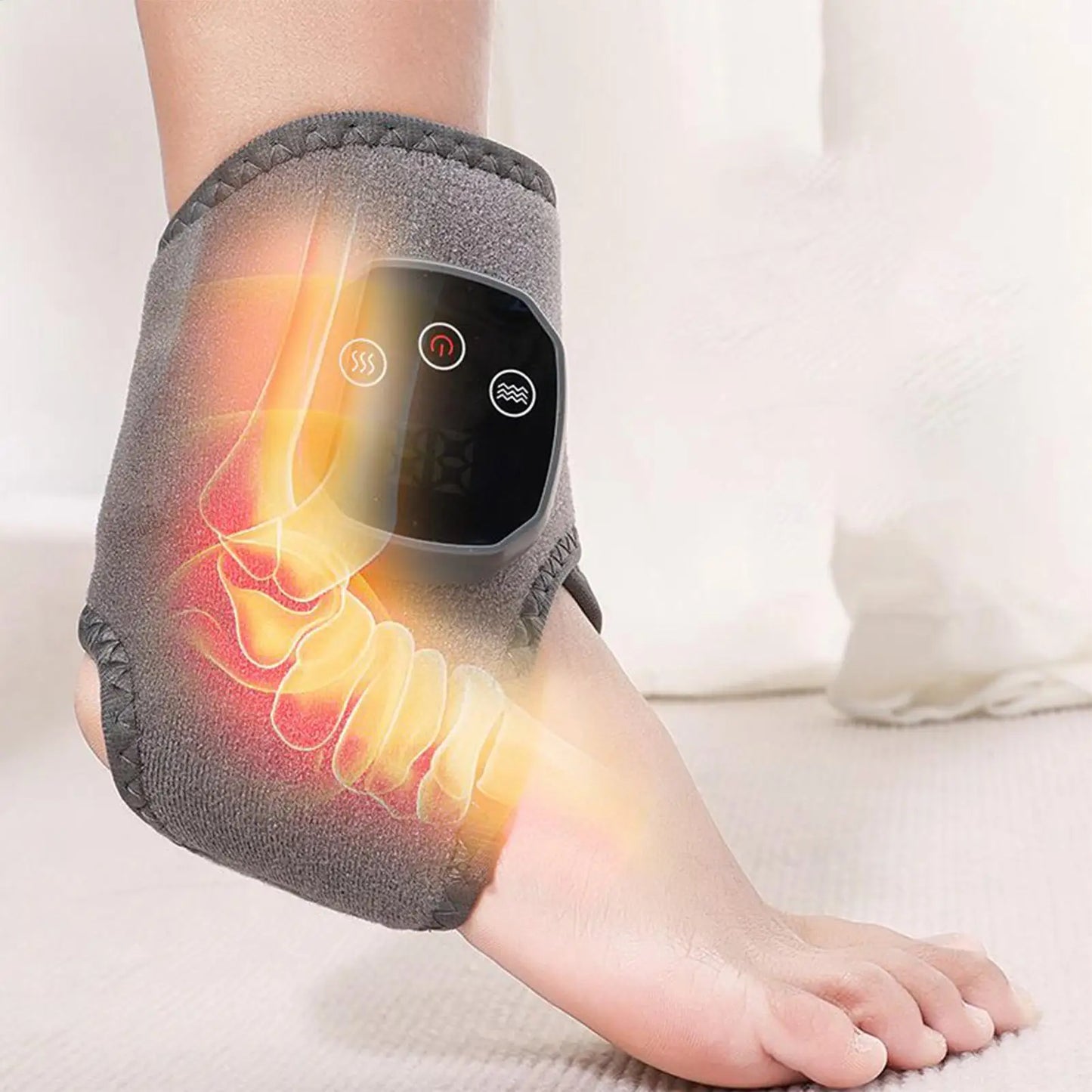 Cordless Foot & Ankle Heating Wrap Massager – 4 Heat Levels