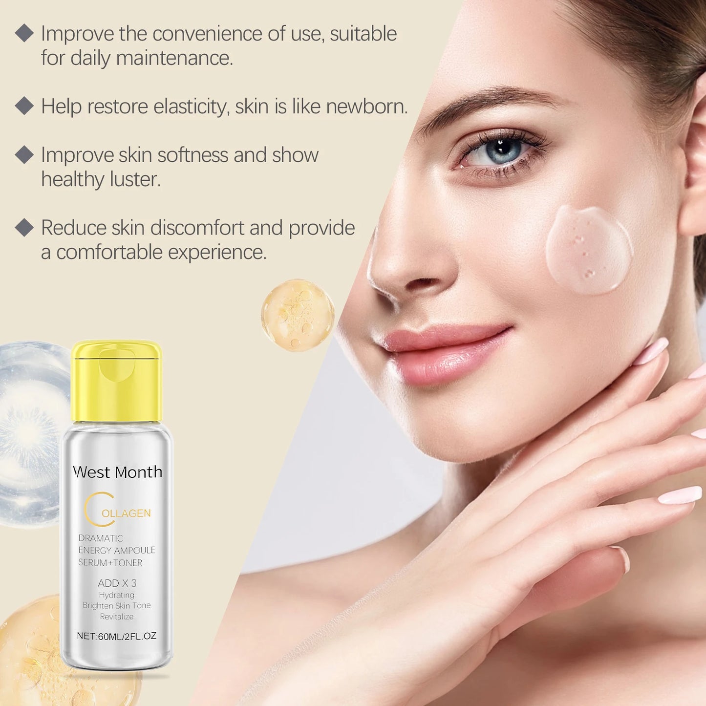 Collagen Toner Essence Water | Hydrating Face Serum 60ml