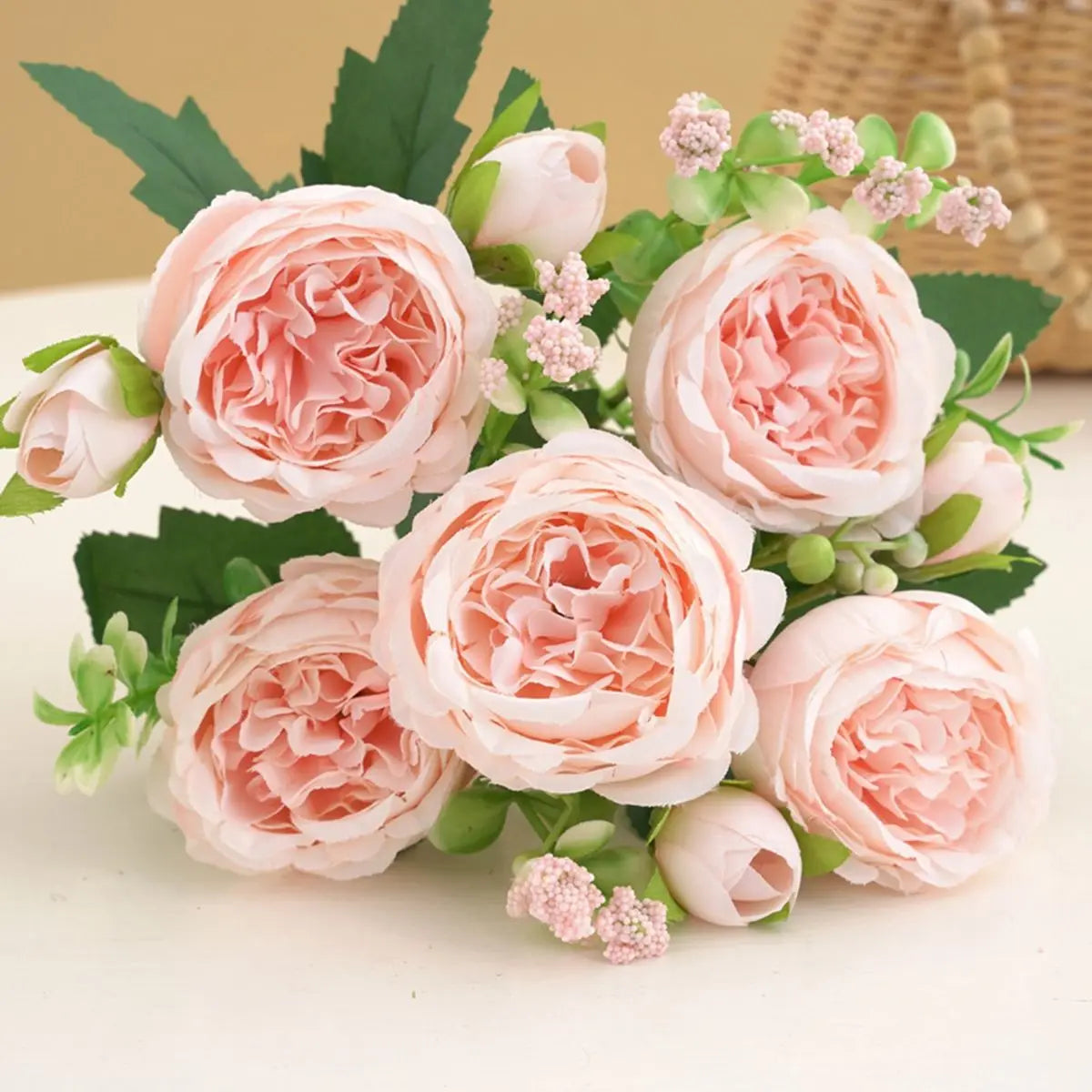 Silk Peony Bouquets 2/4PCS – Artificial Flowers Wedding & Home