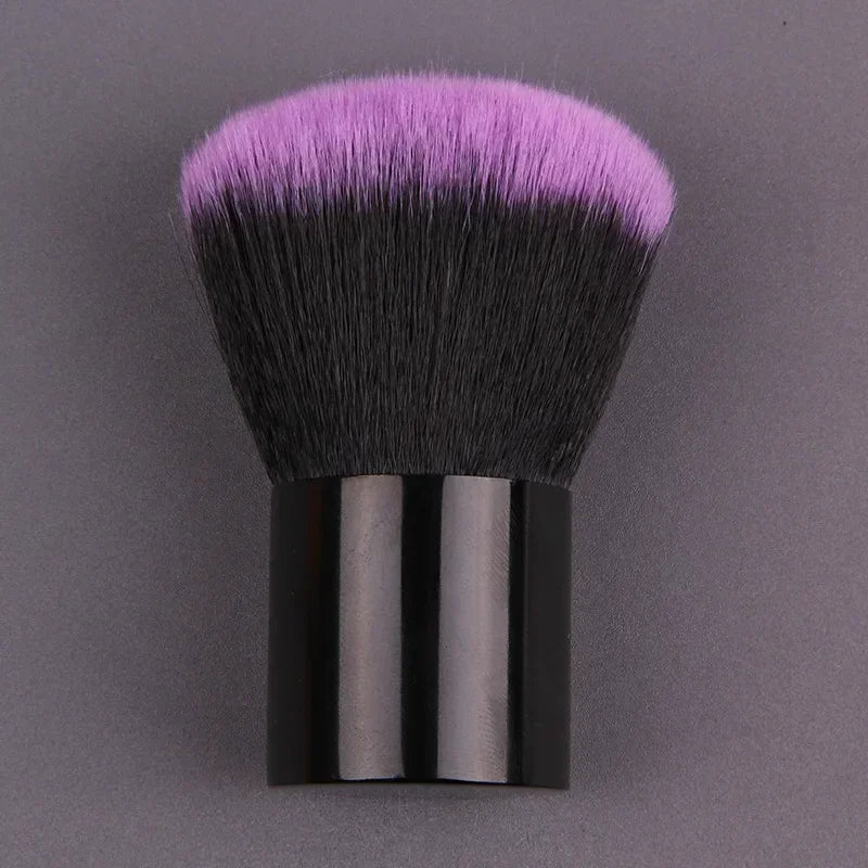 Makeup Brush Beauty Tool - 1Pcs Foundation, Blush, Concealer, Contour, Highlight, Cheek Brush for Blending, Round Angled Top Peaceful Pleasures Health and Wellness Black Purple