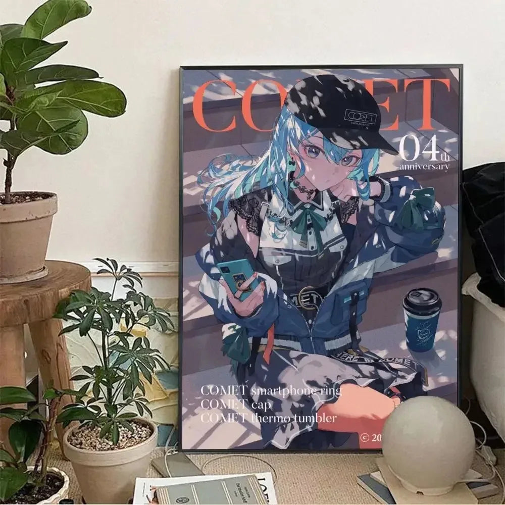 Hoshimachi Suisei Hololive Anime Canvas Wall Art Poster