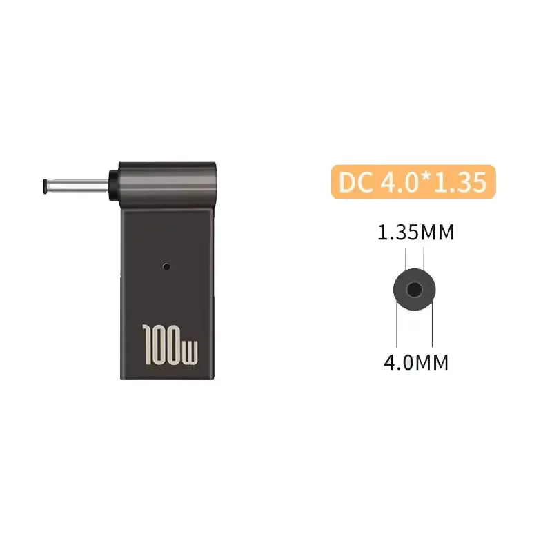 100W USB-C to DC Laptop Charger Adapter – Dell HP Asus Lenovo Peaceful Pleasures Health and Wellness 4.0-1.35mm