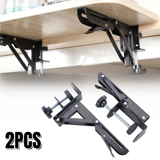 2PCS Triangle Folding Angle Bracket Heavy Support Adjustable Desktop Extension Plate Rack Punch-free Space-saving Table Shelves Peaceful Pleasures Health and Wellness
