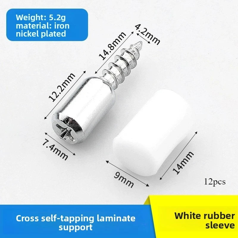 12-Set Shelf Support Pegs with Rubber Sleeve | Cabinet Wardrobe
