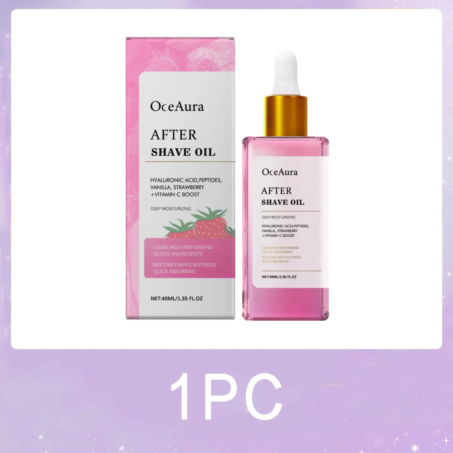 OceAura Strawberry After Shave Oil | Hydrating Post-Shave Body Oil