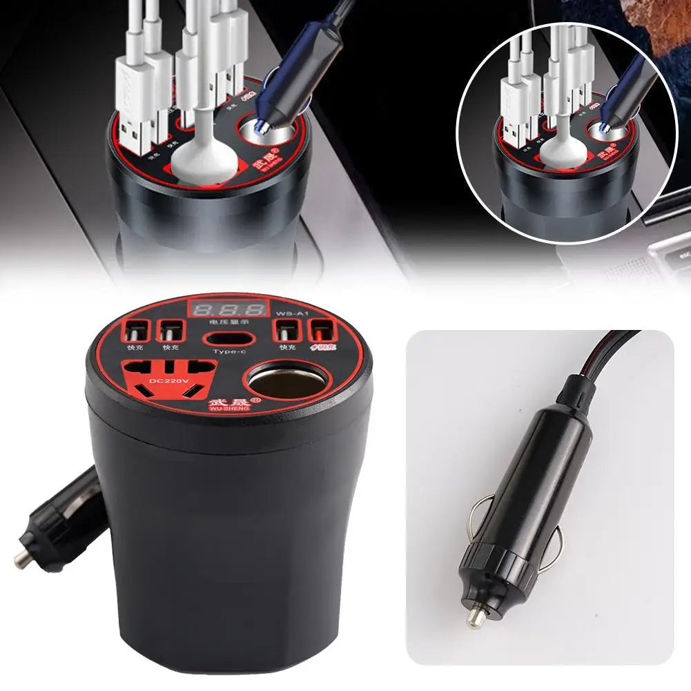 200W Car Power Inverter 12V/24V to 220V | LED Display & USB