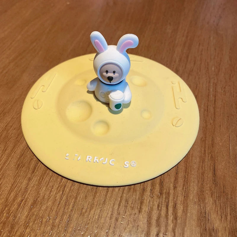 Food-grade Silicone Cup Cover Drinking Cup Cover Cute Cartoon Dustproof Universal Cup Cover Coffee Cup Cover Peaceful Pleasures Health and Wellness 24