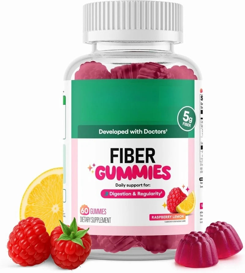 Fiber Gummies Chicory Root Prebiotic | Raspberry Lemon | 60ct