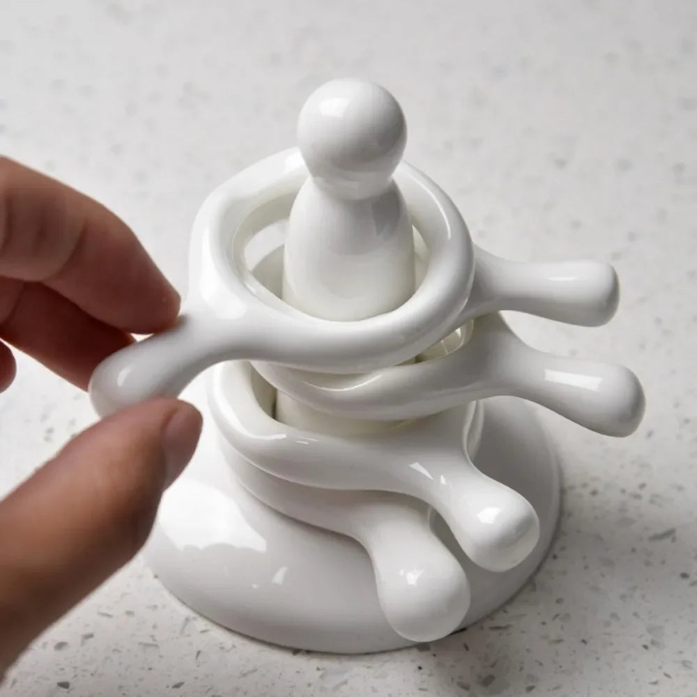 New Ceramic Chopstick Holders Kitchenware Spoon Rest Chopstick Egg Stand for Dining Table Decoration Home Ornament Utility Tools Peaceful Pleasures Health and Wellness
