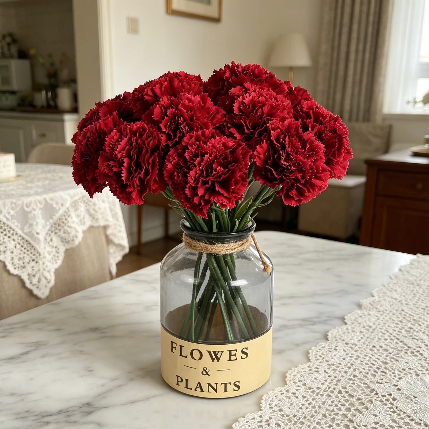 Silk Carnation Artificial Flowers 4/8pcs – Wedding & Home Decor