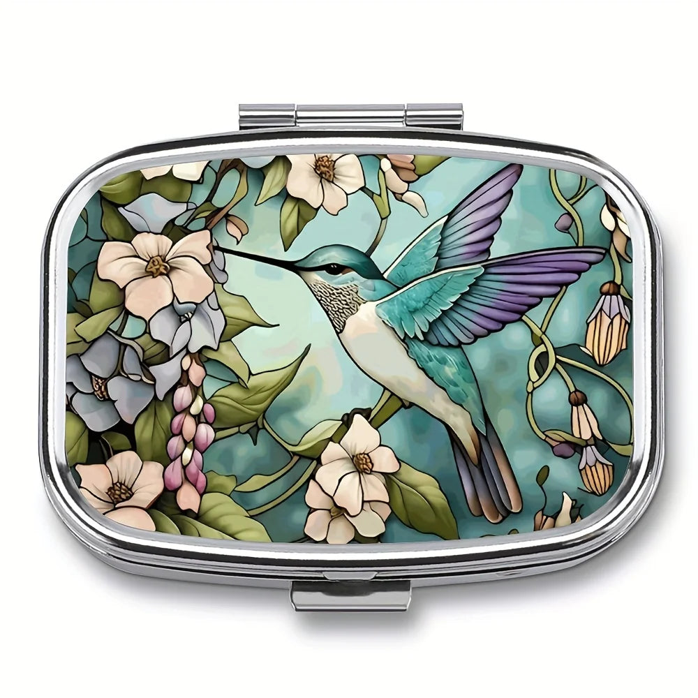 2 Compartment Medicine Pill Case, Compartment Portable Medicine Case, Portable Pill Box For Pocket Or Purse Pill Box Peaceful Pleasures Health and Wellness green