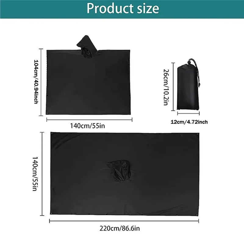 3-in-1 Military Waterproof Rain Poncho – Hiking & Camping