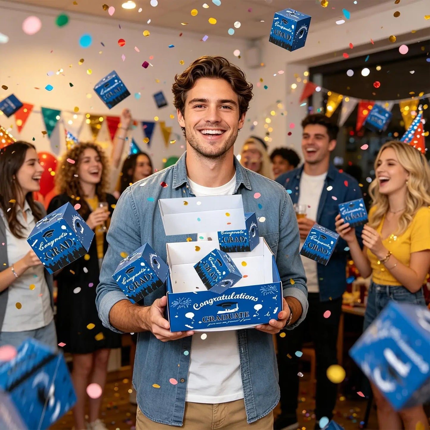 Graduation Bounce Money Box | Cash Gift Set with 6 Pull Boxes