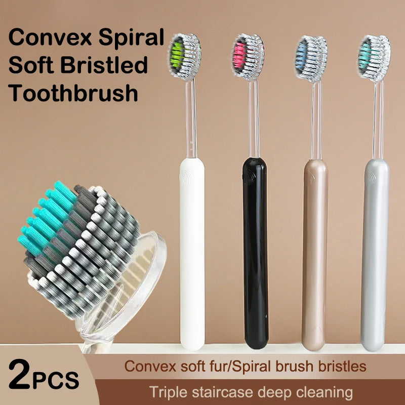 2Pcs Mouth Clean Toothbrush Ultra-Fine Soft Hard Bristle Toothbrush Deep Cleaning For Adults Whitening Teeth Peaceful Pleasures Health and Wellness