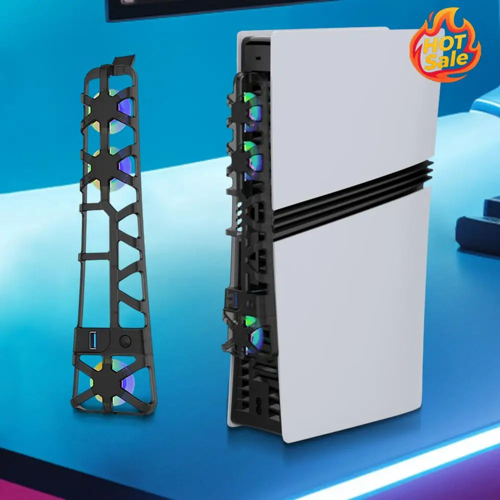 PS5 Pro Cooling Fan – RGB Lighting, USB 3.0 & Temperature Control