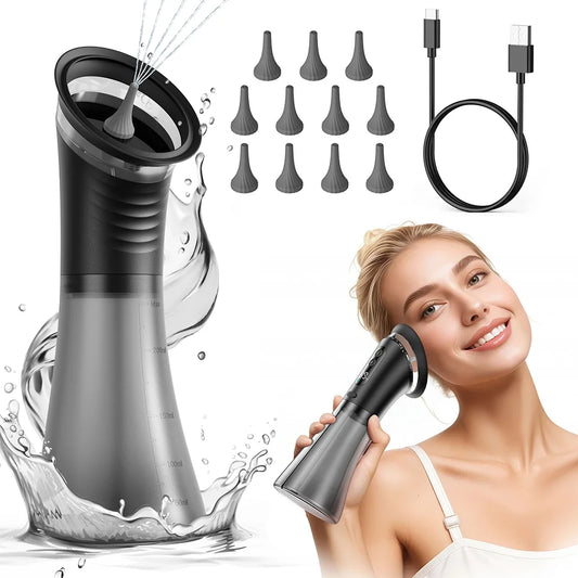 Electric Ear Wax Removal System Water Powered Ear Cleaning Tool with Irrigation Flusher 3 Pressure Settings Safe & Effective Peaceful Pleasures Health and Wellness