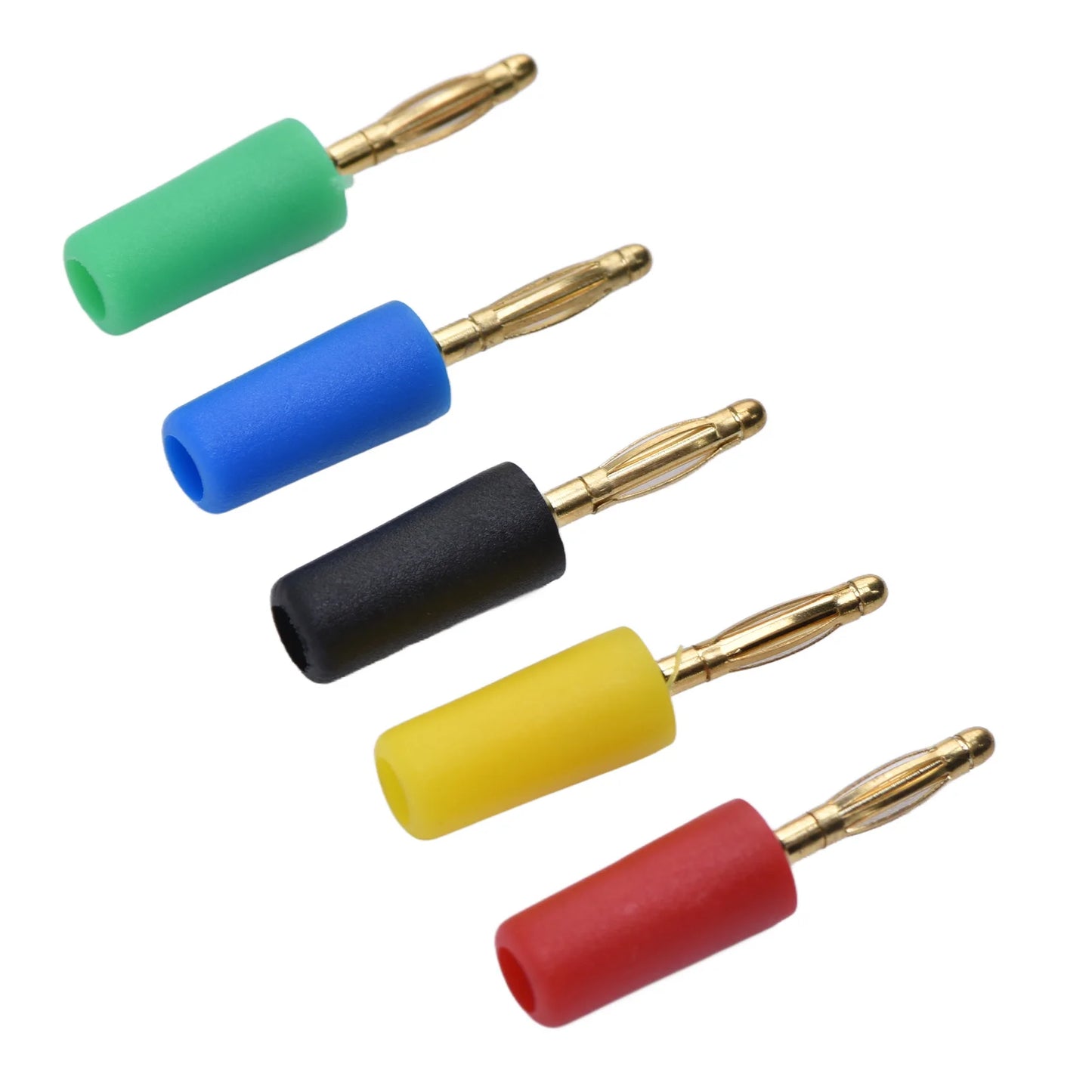 Bananas Connector Gold Plated Copper Easy Installation Banana Plug Good Electrical Conductivity Various Colours for Connection Peaceful Pleasures Health and Wellness