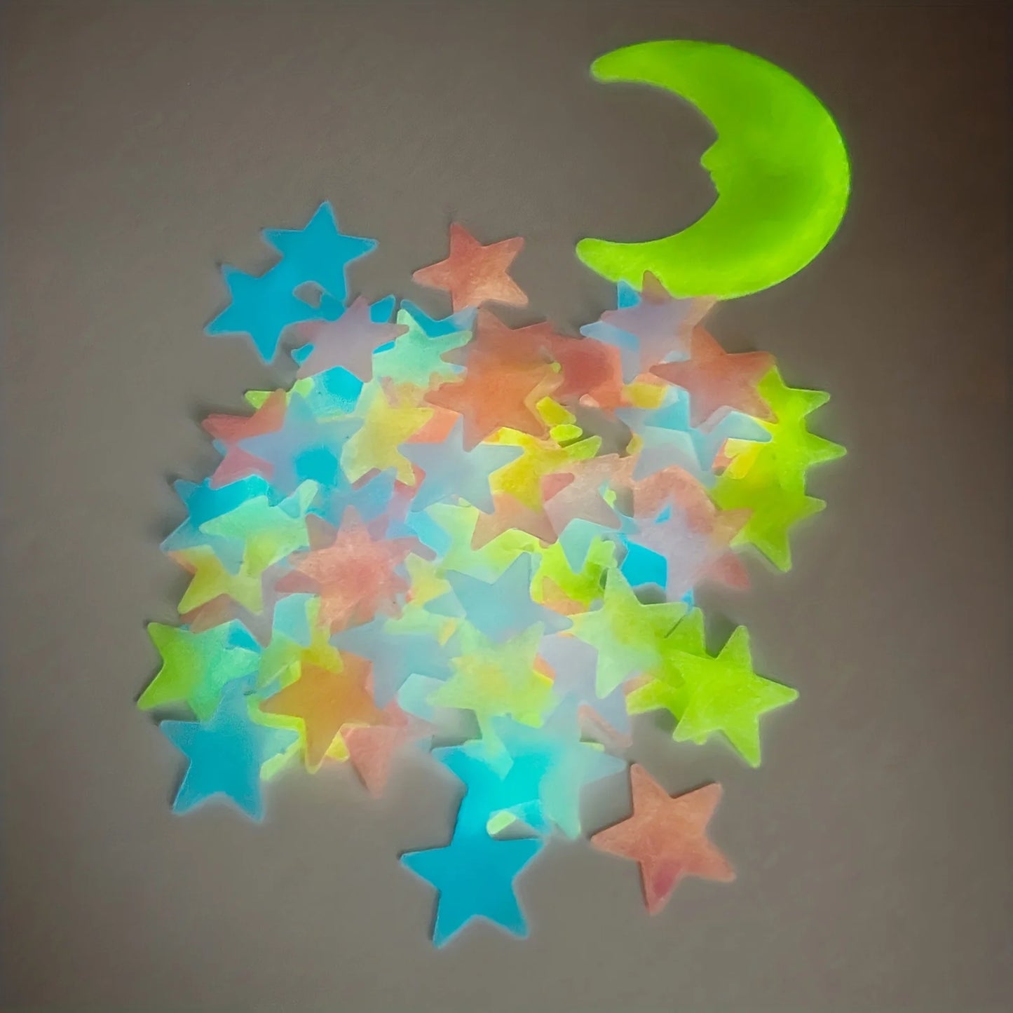 100Pcs Glow in the Dark Star & Moon 3D Wall Stickers – Bedroom