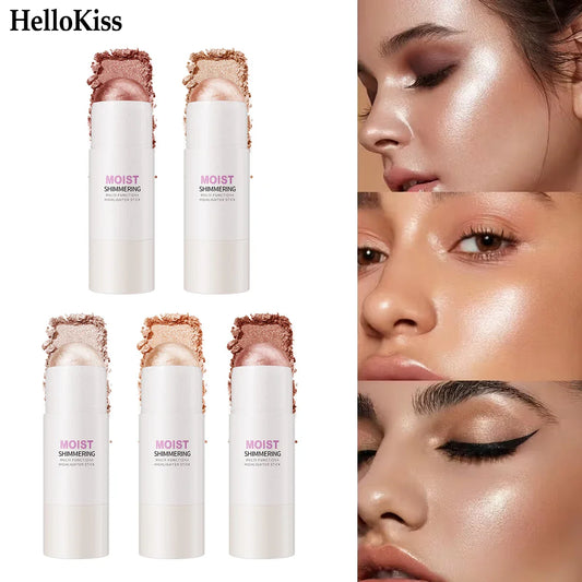 Hello Kiss 5-Color 3D Highlighter Contour Bronzer Shimmer Stick Highlighter Bronzer Stick Oasis Select