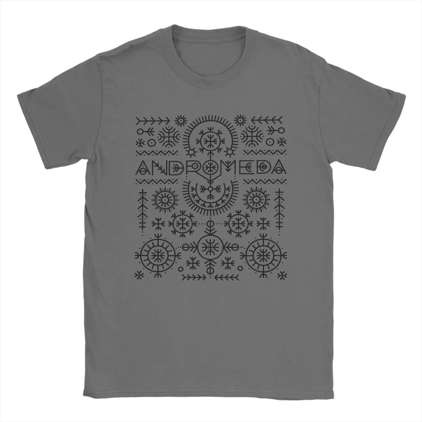 Men T-Shirt Andromeda Unique 100% Cotton Tees Short Sleeve Lelek Eurovisions 2026 T Shirts Crewneck Tops Gift Peaceful Pleasures Health and Wellness Dark Grey XXL