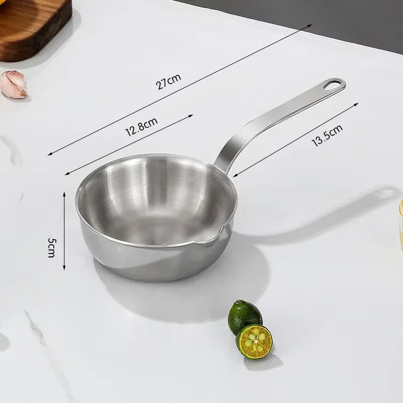 Stainless Steel Oil Pot 12cm Egg Frying Pan Mini Soup Milk Pot Cooking Saucepan Scalding-proof Kitchen Tool Cookware Accessories Peaceful Pleasures Health and Wellness 12cm