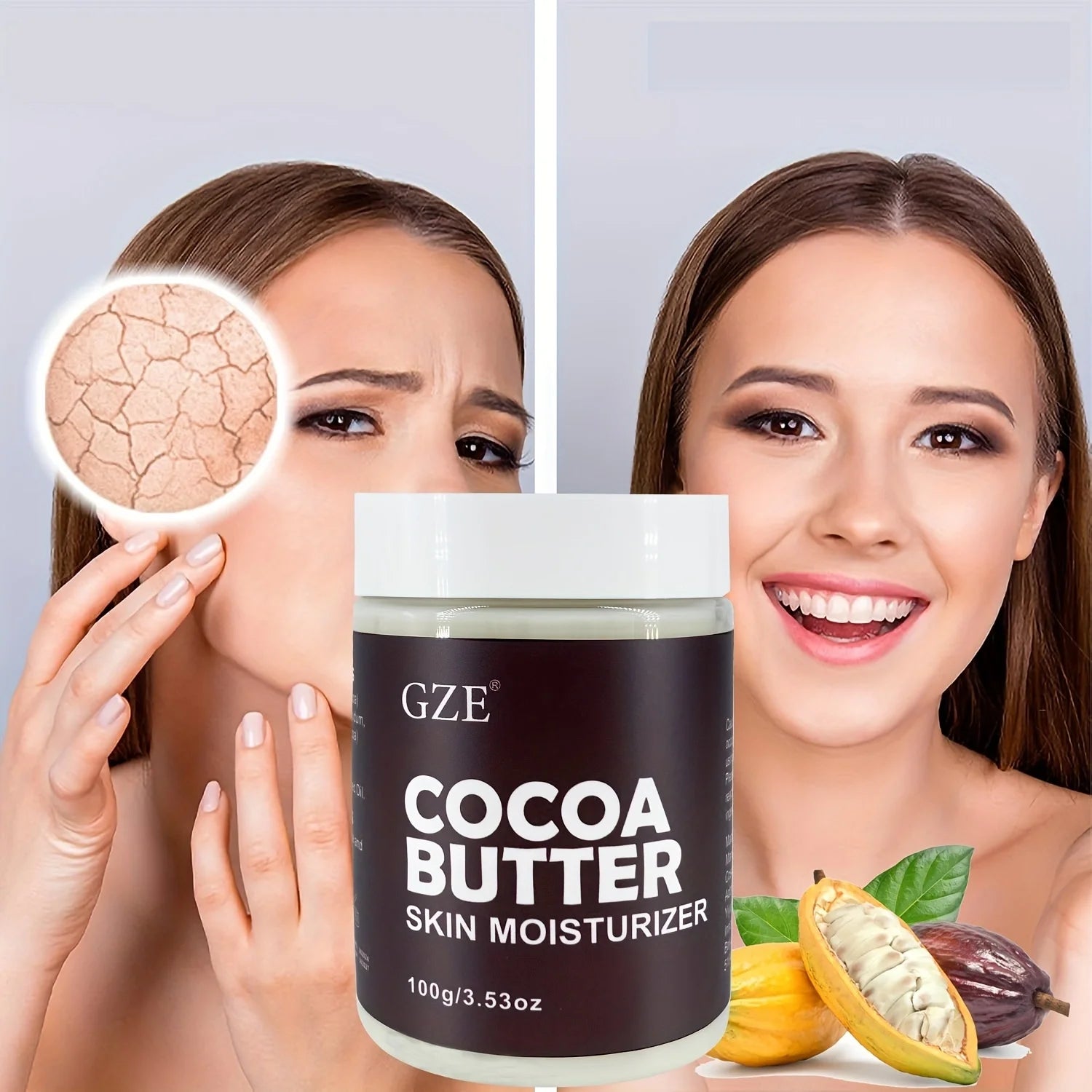 GZE Cocoa Butter Moisturizer – Hydrating Face Cream 100g Face Moisturizer Cream Peaceful Pleasures Health and Wellness