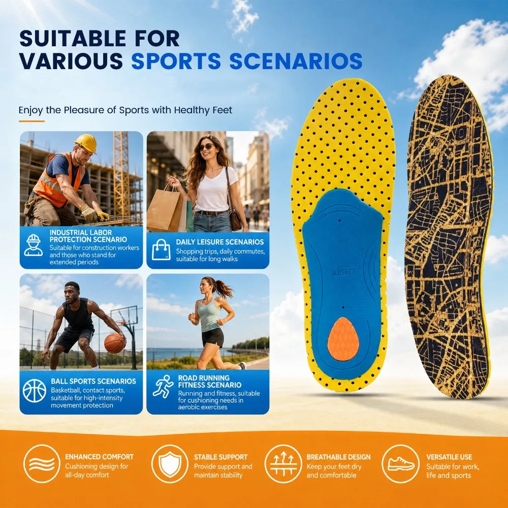 EVA Arch Support Insoles | Breathable Cushion for Men & Women