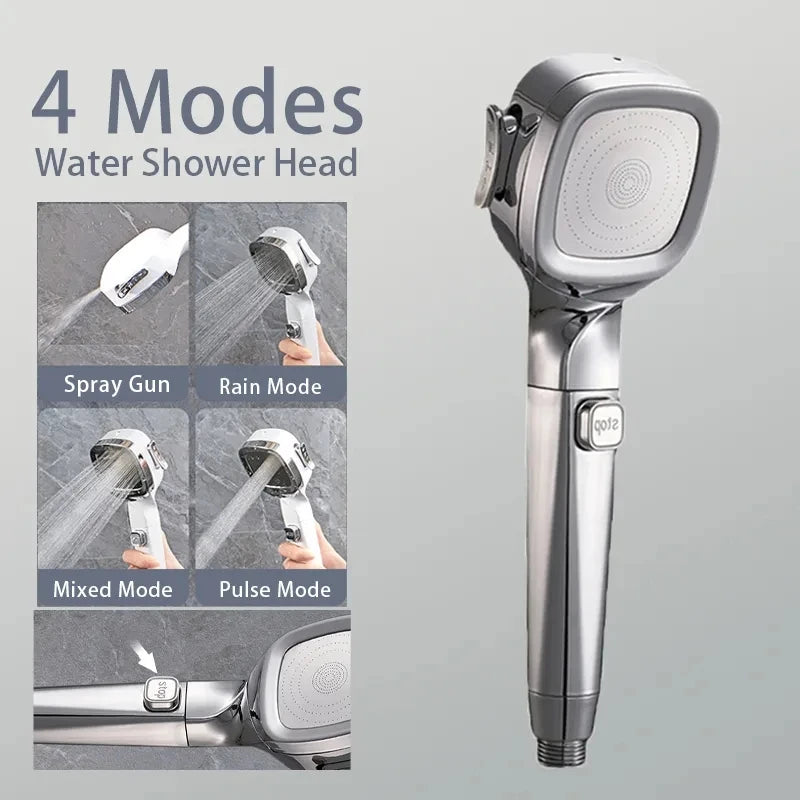 4-Mode High Pressure Handheld Shower Head | Water Saving Filter