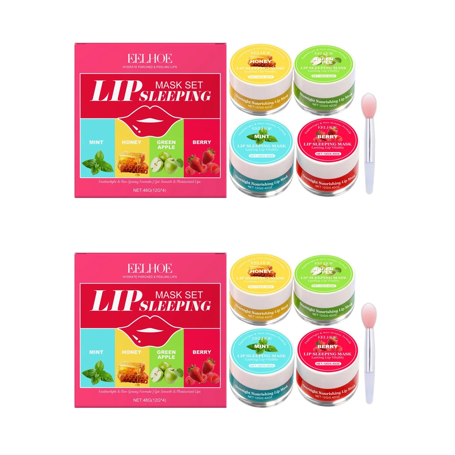 EELHOE 4-Flavor Lip Sleeping Mask Set – Hydrate & Repair Lips