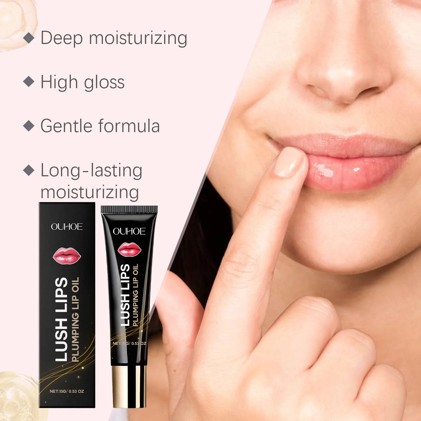 Ouhoe Lip Plumper Oil – Instant Volume & Moisturizing Gloss
