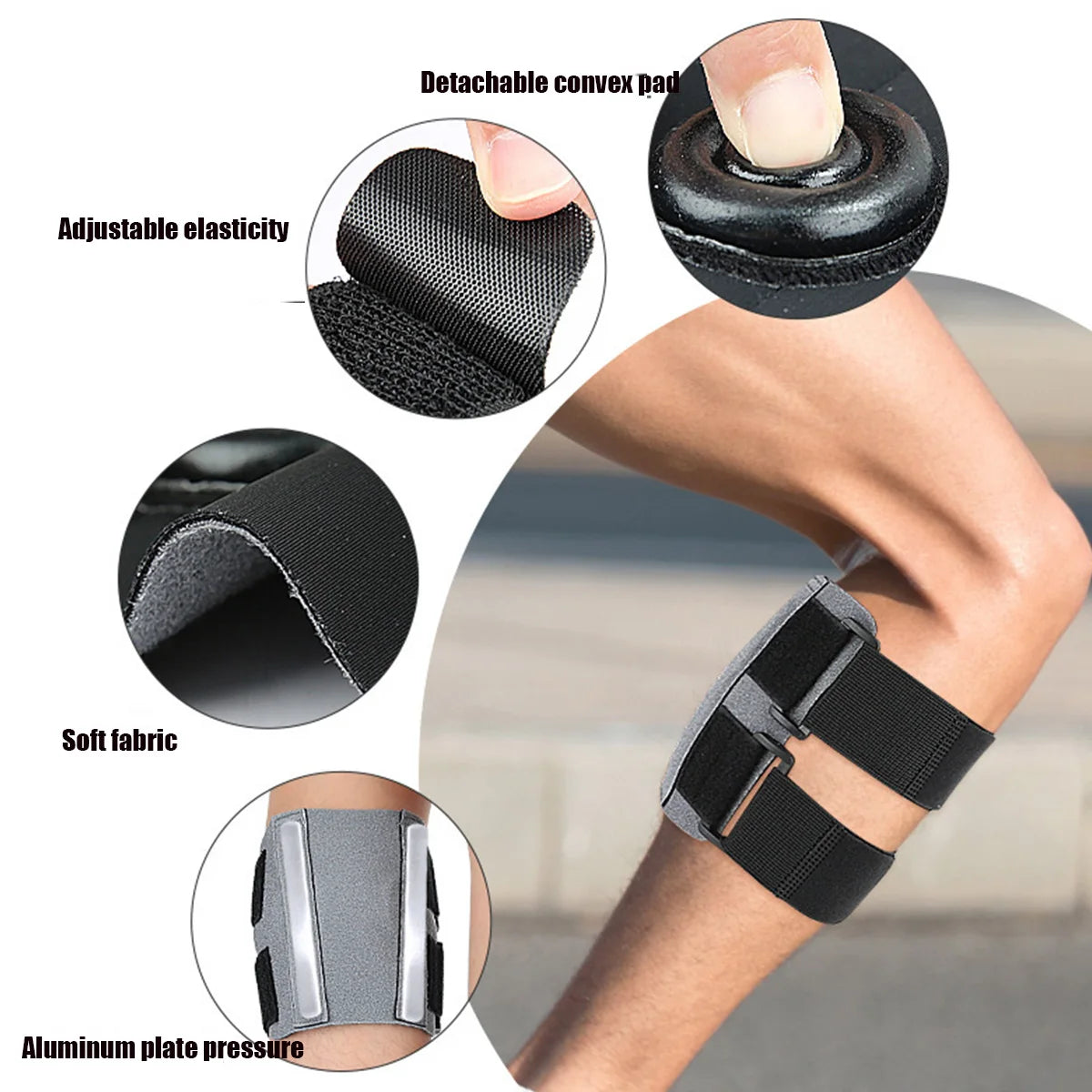 One Piece Adjustable Ischium Guard Leg Cover Detachable Pressure Pad Running Cushion Aluminum Plate Fixed Support Guard Peaceful Pleasures Health and Wellness