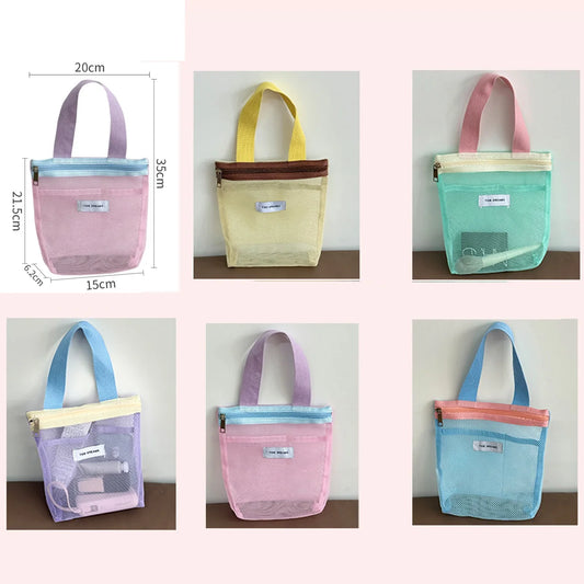 1Pcs Mesh Makeup Toiletry Storage Bags Handbags Portable Travel Washing Body Shower Tools Organizer Cosmetic Organizer Pouch Peaceful Pleasures Health and Wellness