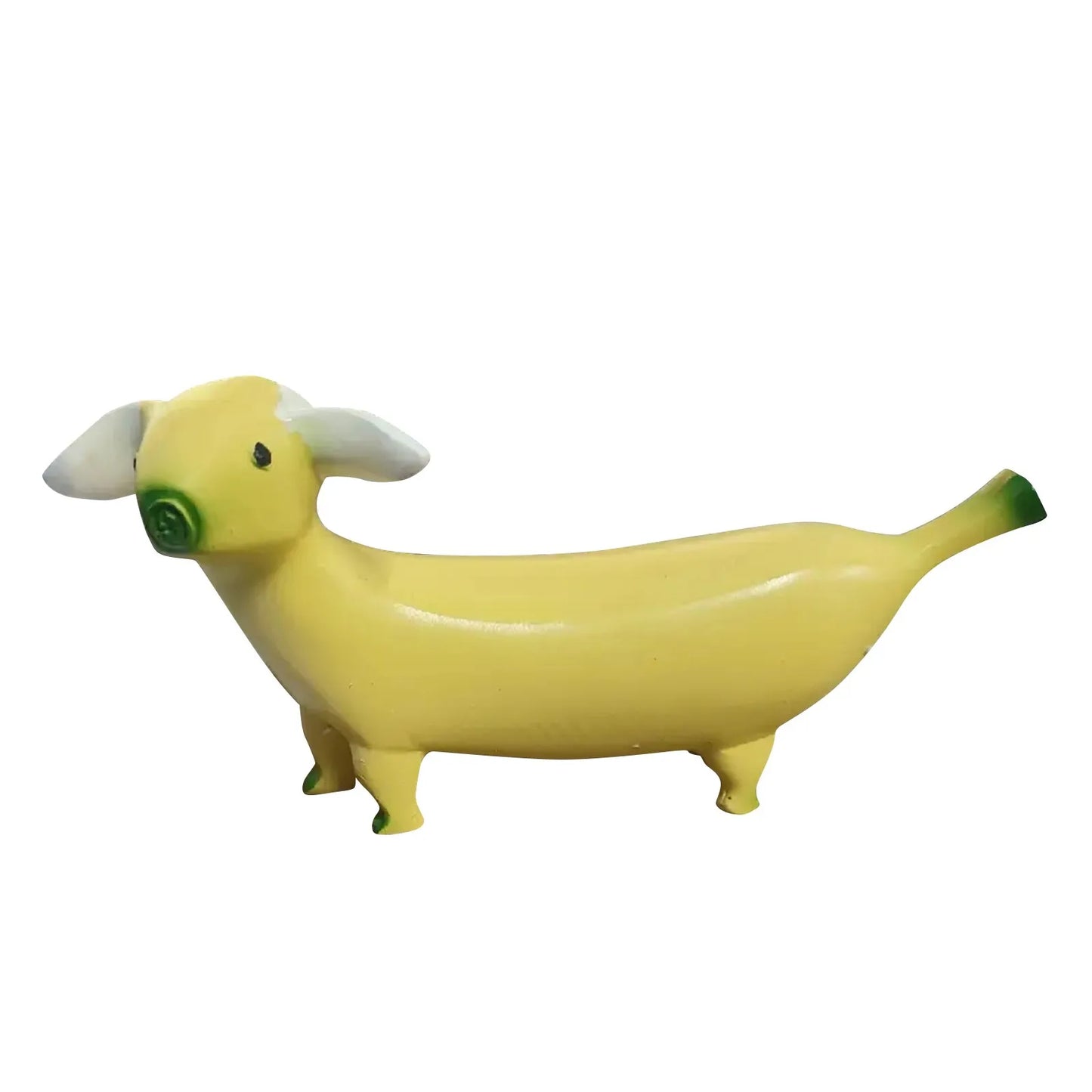 Funny Banana Dog Garden Gnome Statue | Resin Figurine Decor
