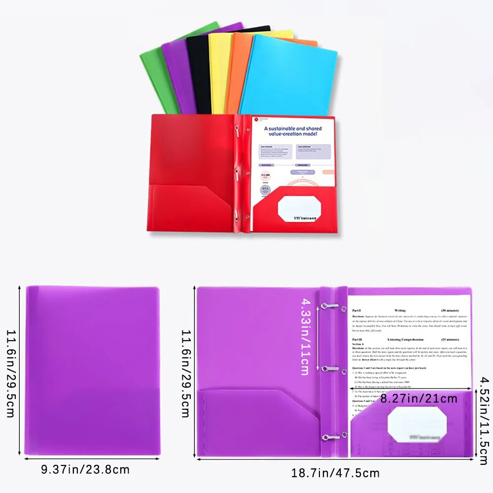 A4 Office Folder Tadpole Clip Double Mouth File Bag Archive Contract