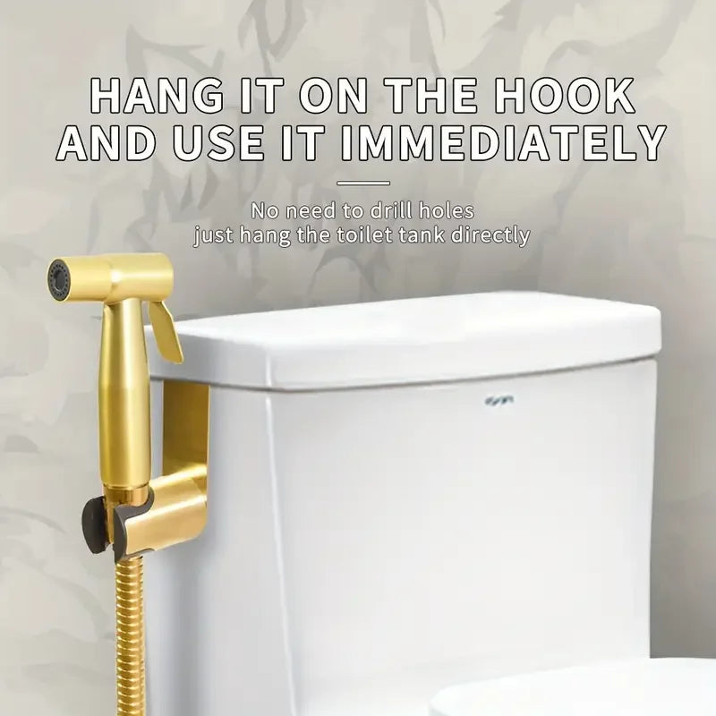Golden Handheld Bidet Sprayer Set | Stainless Steel 59" Hose
