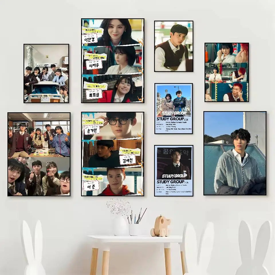 Hot Kdrama S-Study group Poster HD art poster for home living room bar office decoration sticky waterproof Peaceful Pleasures Health and Wellness