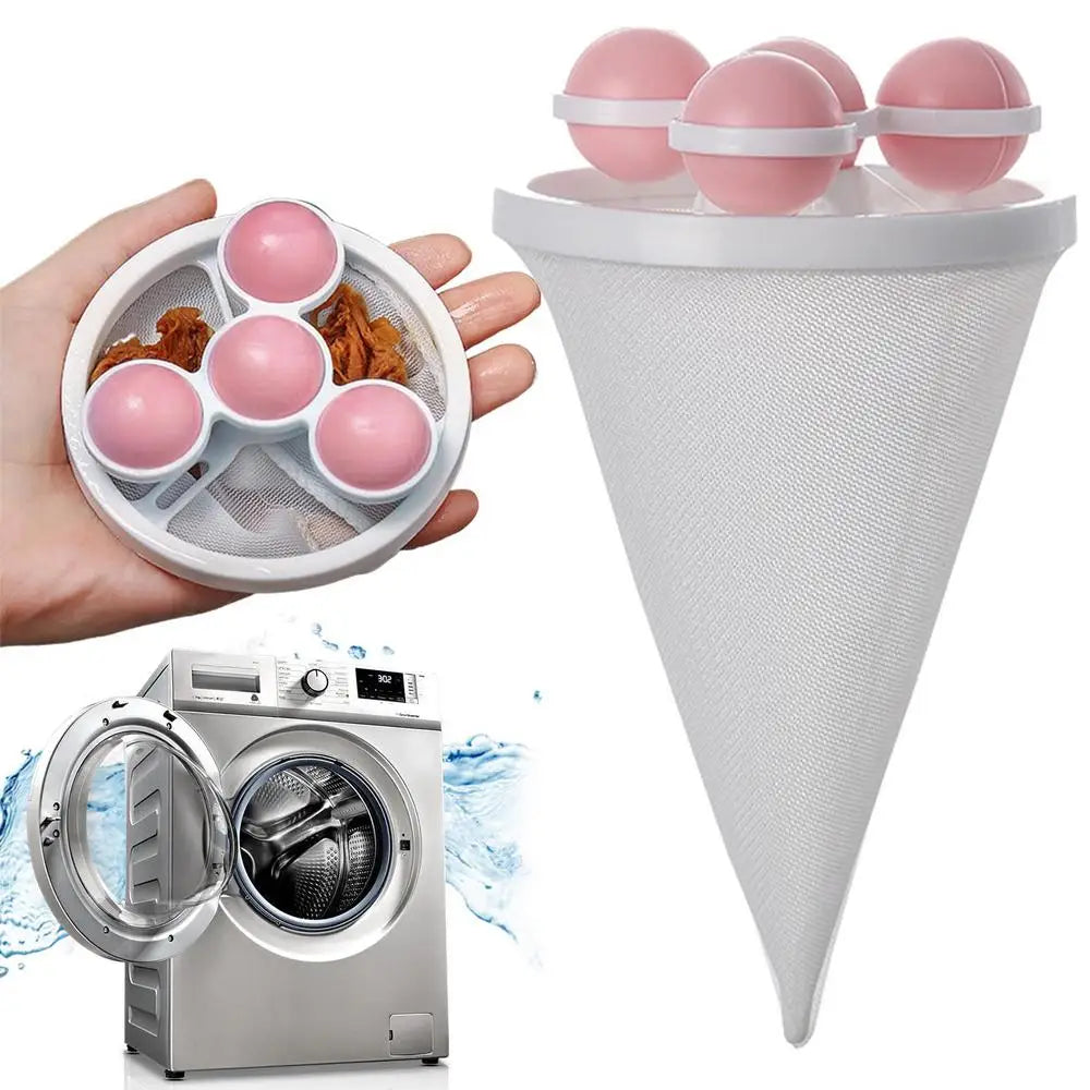 Floating Hair Filtering Mesh For Washing Machine Cleaning Machine Pet Fur Hair Removal Trap Mesh Dirty Collect Bag Laundry Ball Peaceful Pleasures Health and Wellness Pink China Mainland